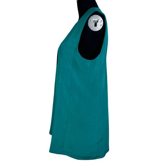 90s Minimalist Power: Vintage Teal Longline Vest by The Dressmaker Fashion - Picture 4 of 9